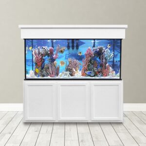 240 Gallon Saltwater Aquarium - White Painted Hardwood - Flat Panels with Contemporary Trim